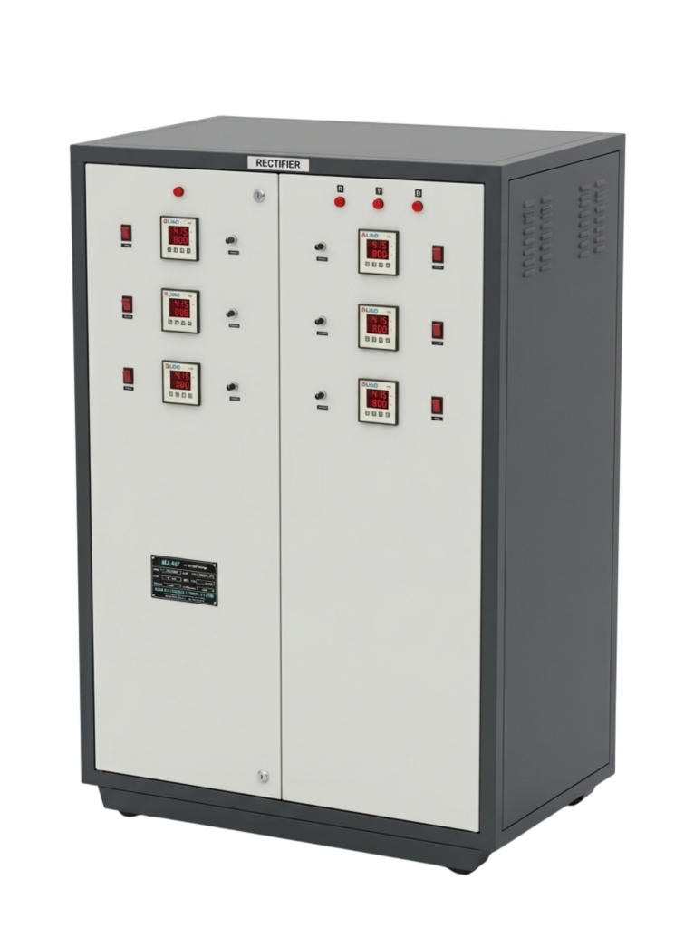 ELIND EPR series DC rectifier for electroplating SCR-controlled transformer-based custom-built for plating and CED coating by ELIND Technologies