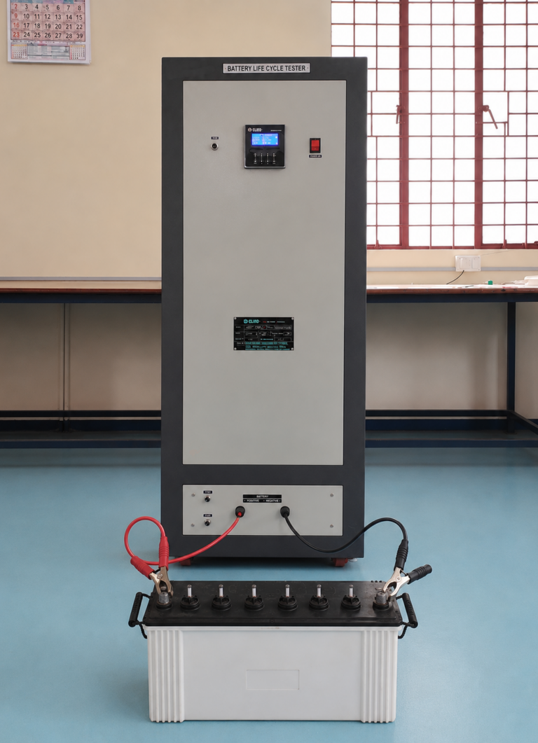 ELIND battery life cycle tester unit running multi-cycle validation